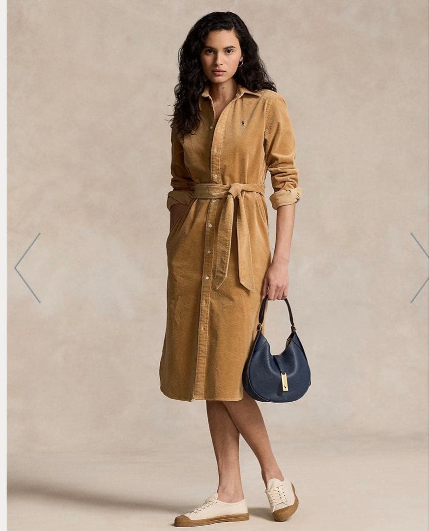 POLO RALPH LAUREN ベルテッド コーデュロイ シャツドレス