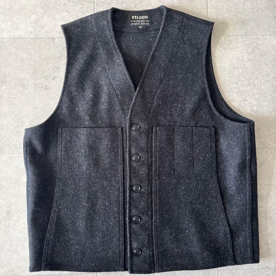 USA製 極美品 フィルソン マッキーノウールベスト L チャコールグレー