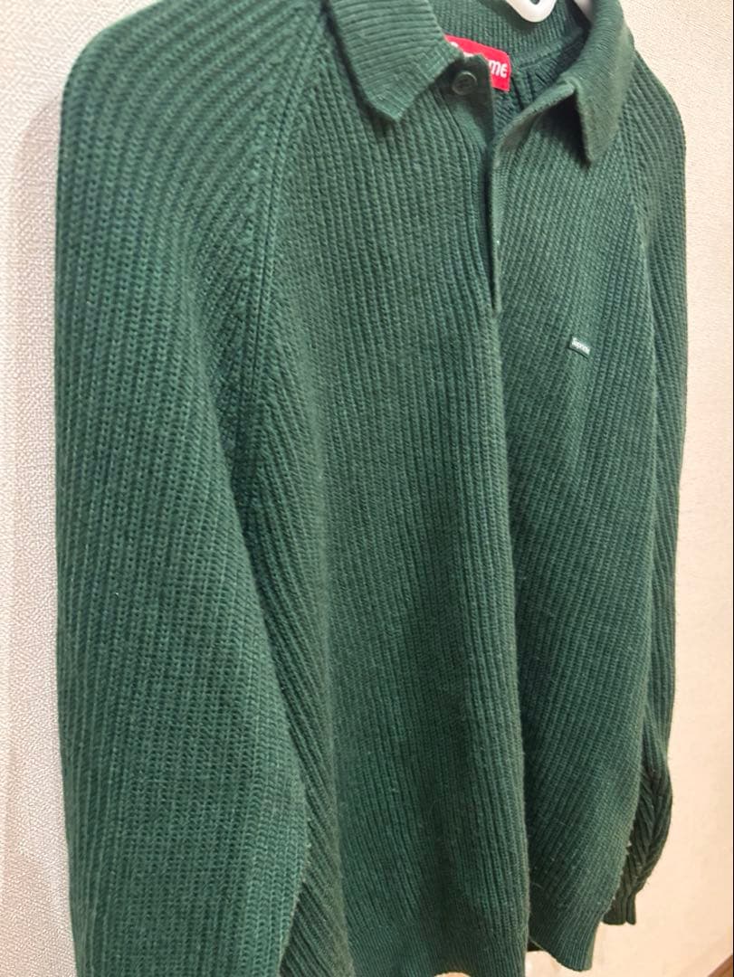 Supreme リブ編みポロセーター M グリーン　最終値下げ