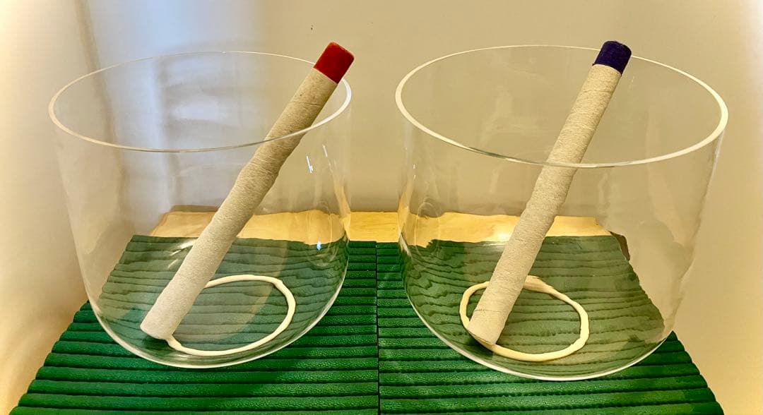 クリアクリスタルボウル2点セット 8インチE+7インチD