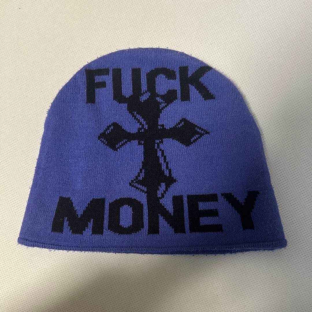 Supreme 紫色 ニット帽 FUCK MONEY