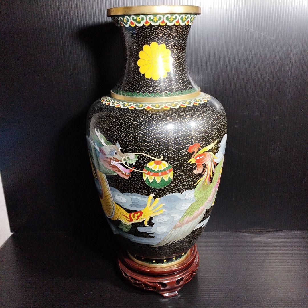 中国古玩 唐物 古七宝 七宝焼 花瓶 時代物