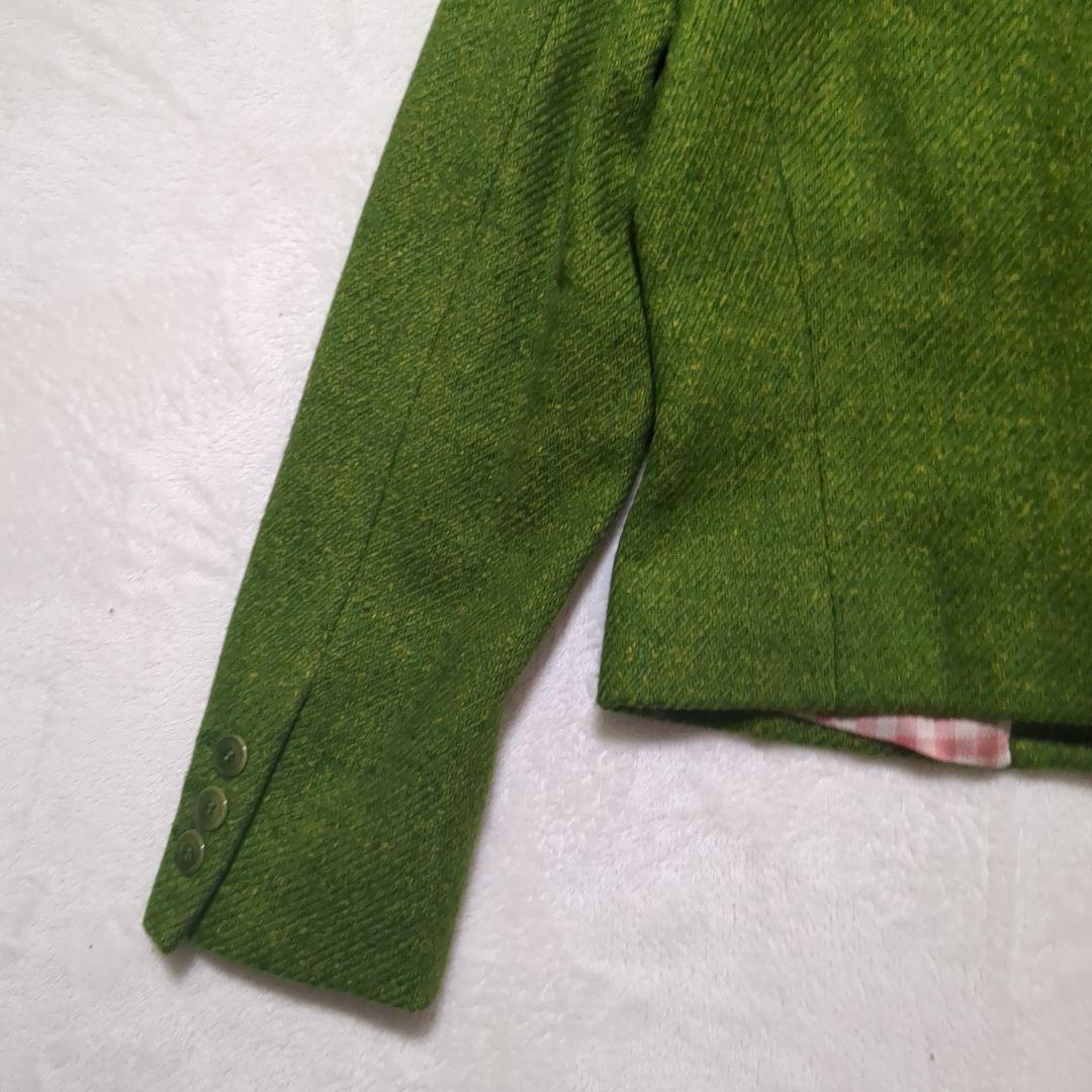 MOSCHINO モスキーノ ツイードジャケット 花装飾 シルク混 M（タイト）