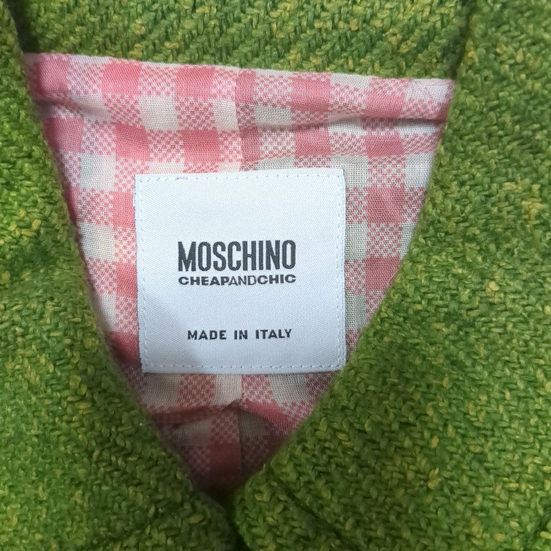 MOSCHINO モスキーノ ツイードジャケット 花装飾 シルク混 M（タイト）