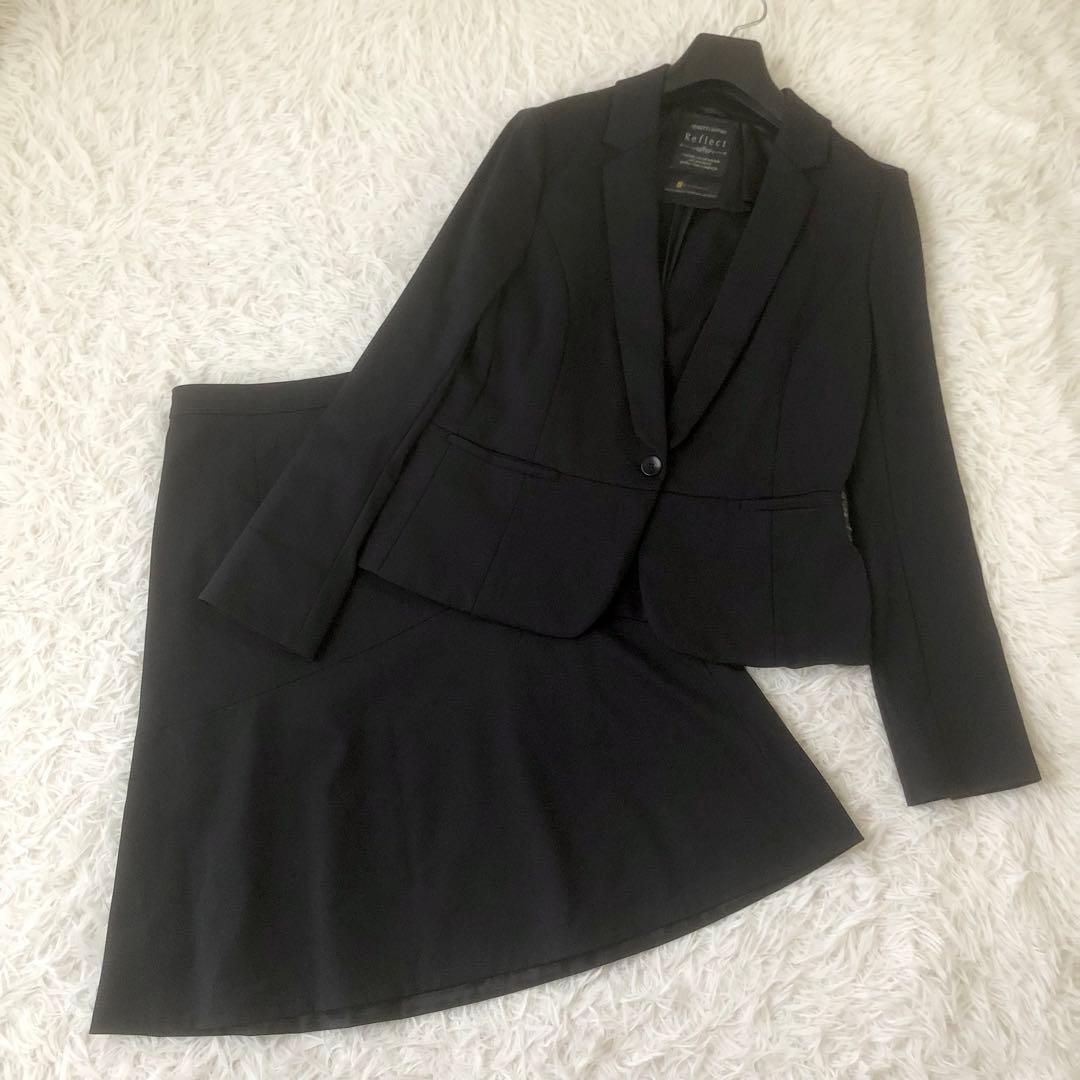 美品 リフレクト 匠シリーズ 大きいサイズ 洗えるスカートスーツ ストレッチ