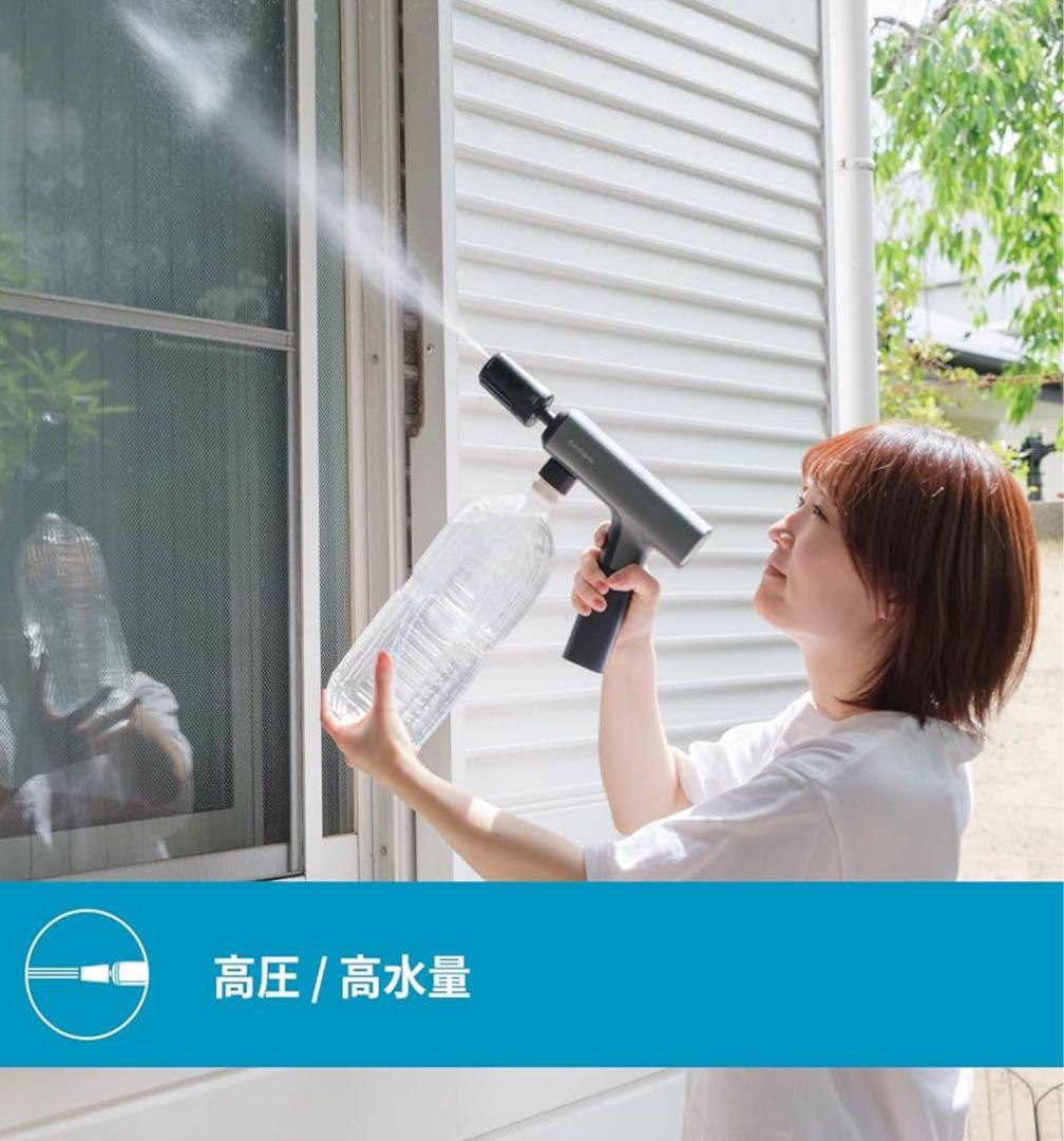 【未使用品】スパイサー ポケッタブル 高圧洗浄機 SWU-201 (BK)