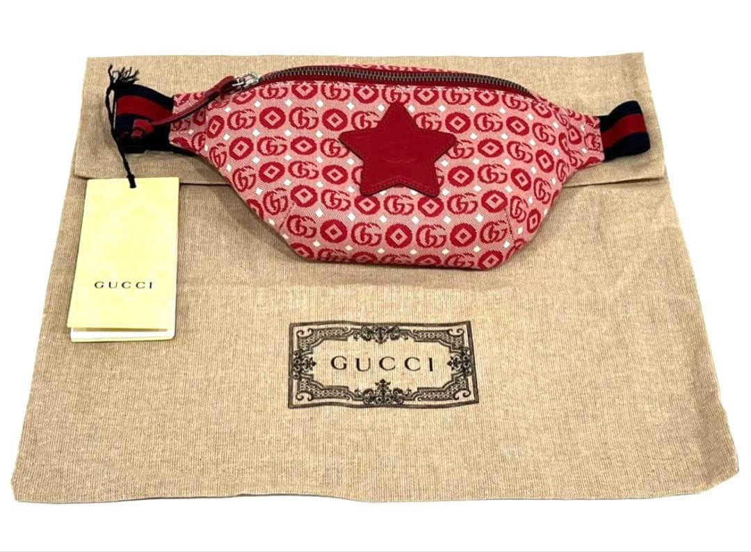c856 新品　GUCCI GG ロゴ　チルドレンズ　スター　ウエストバッグ