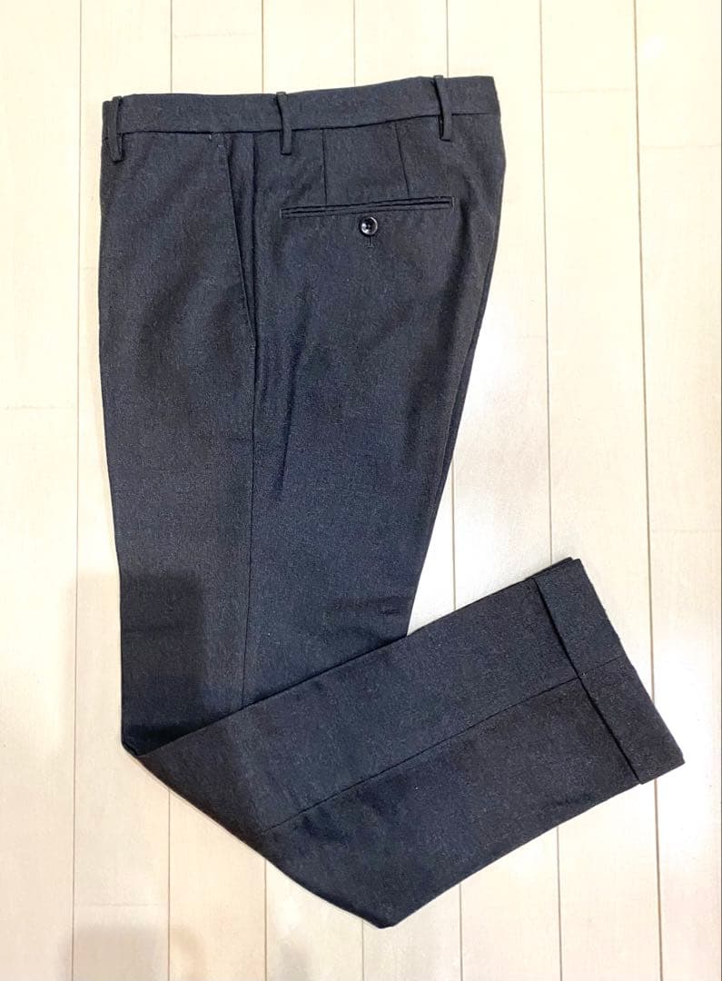 超美品インコテックス スーパー100's スリムフィット ダークグレー　44