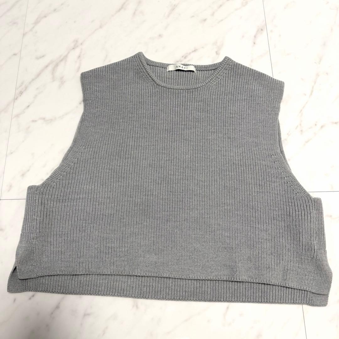 【未使用級✨️】アナイ メリノウール アンサンブル ニット ワンピース グレー M