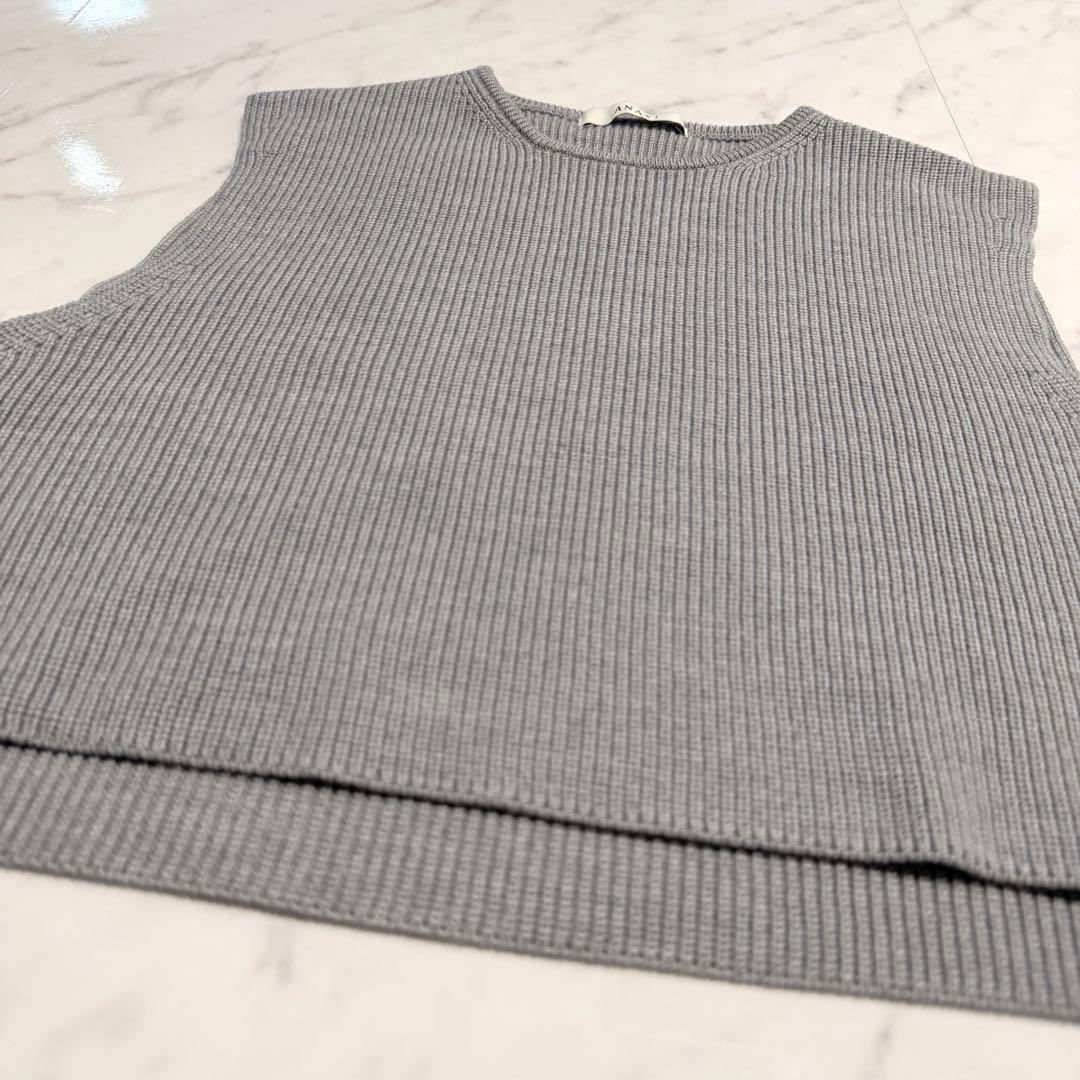 【未使用級✨️】アナイ メリノウール アンサンブル ニット ワンピース グレー M