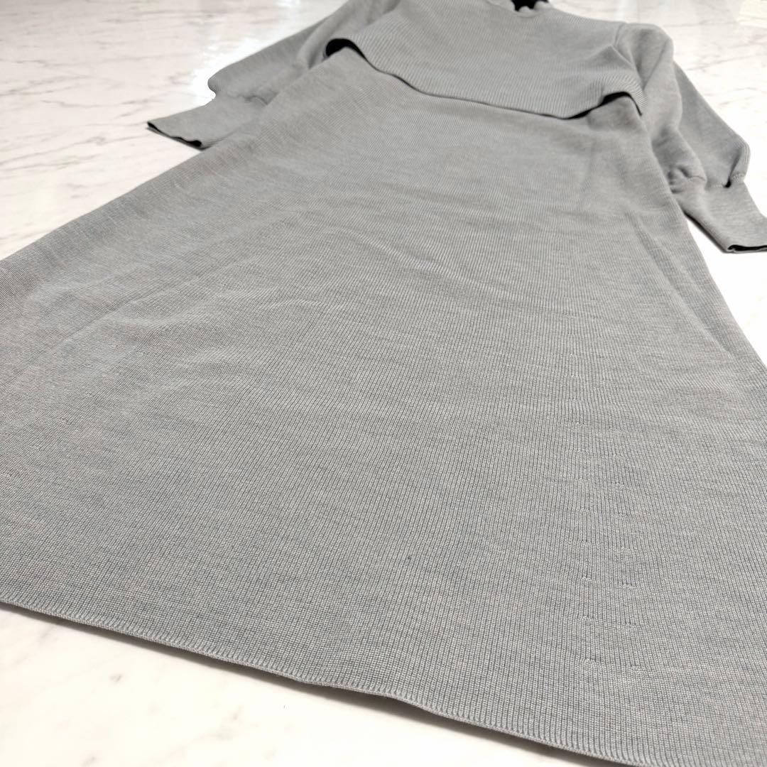 【未使用級✨️】アナイ メリノウール アンサンブル ニット ワンピース グレー M