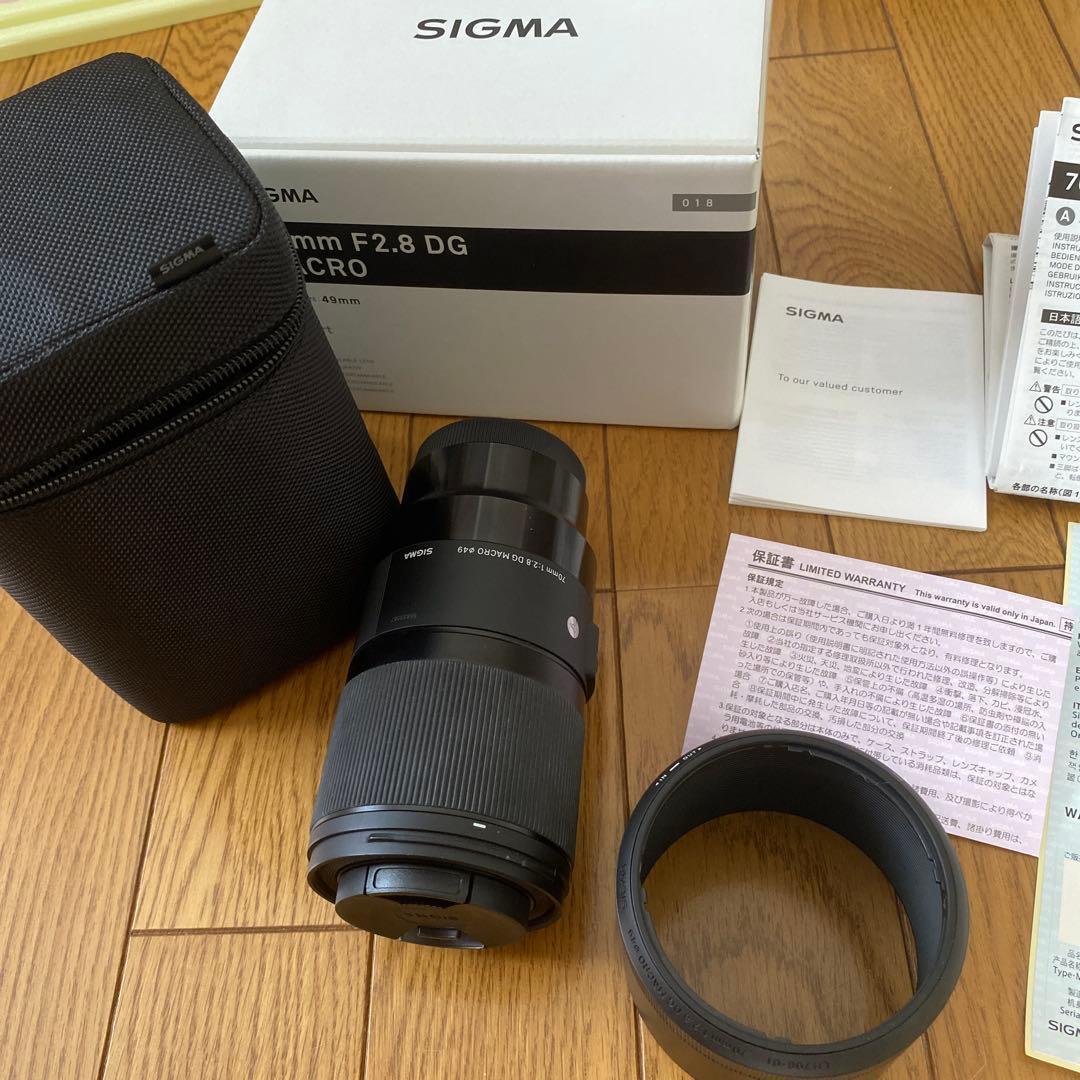 SIGMA 70㎜　F2.8 DG MACRO 49ミリ径　ソニーEマウント用