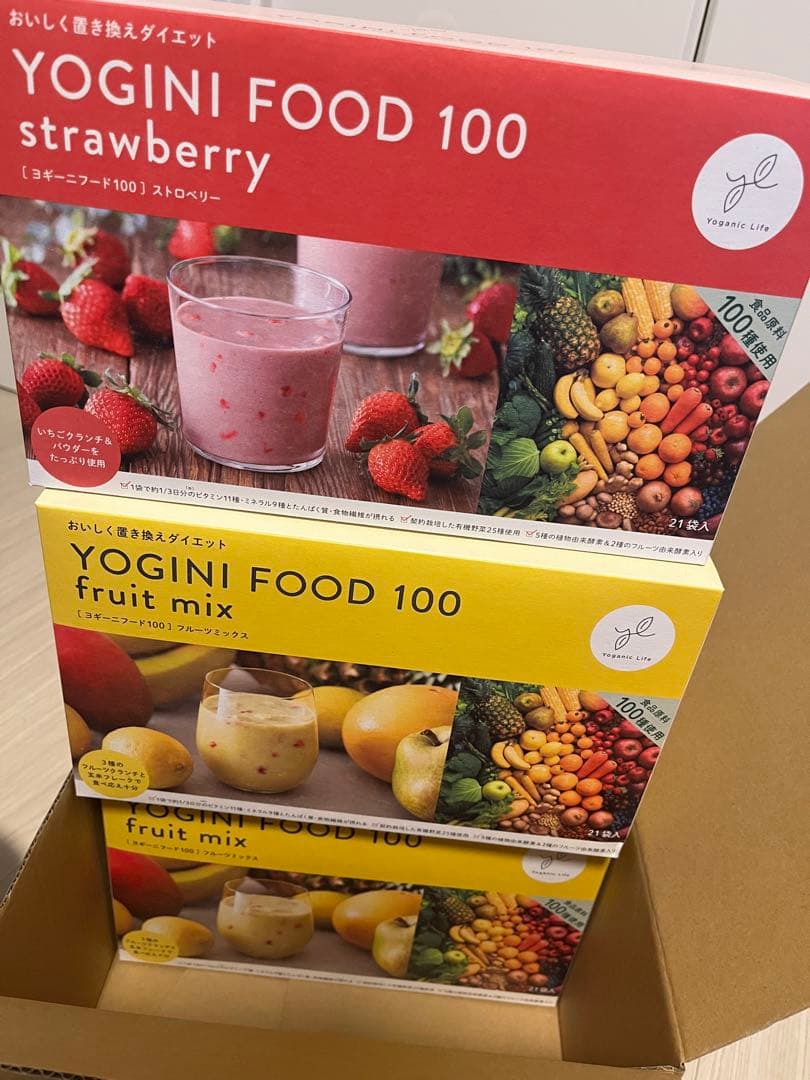 YOGINI FOOD 100 ストロベリー＆フルーツミックス 3箱セット