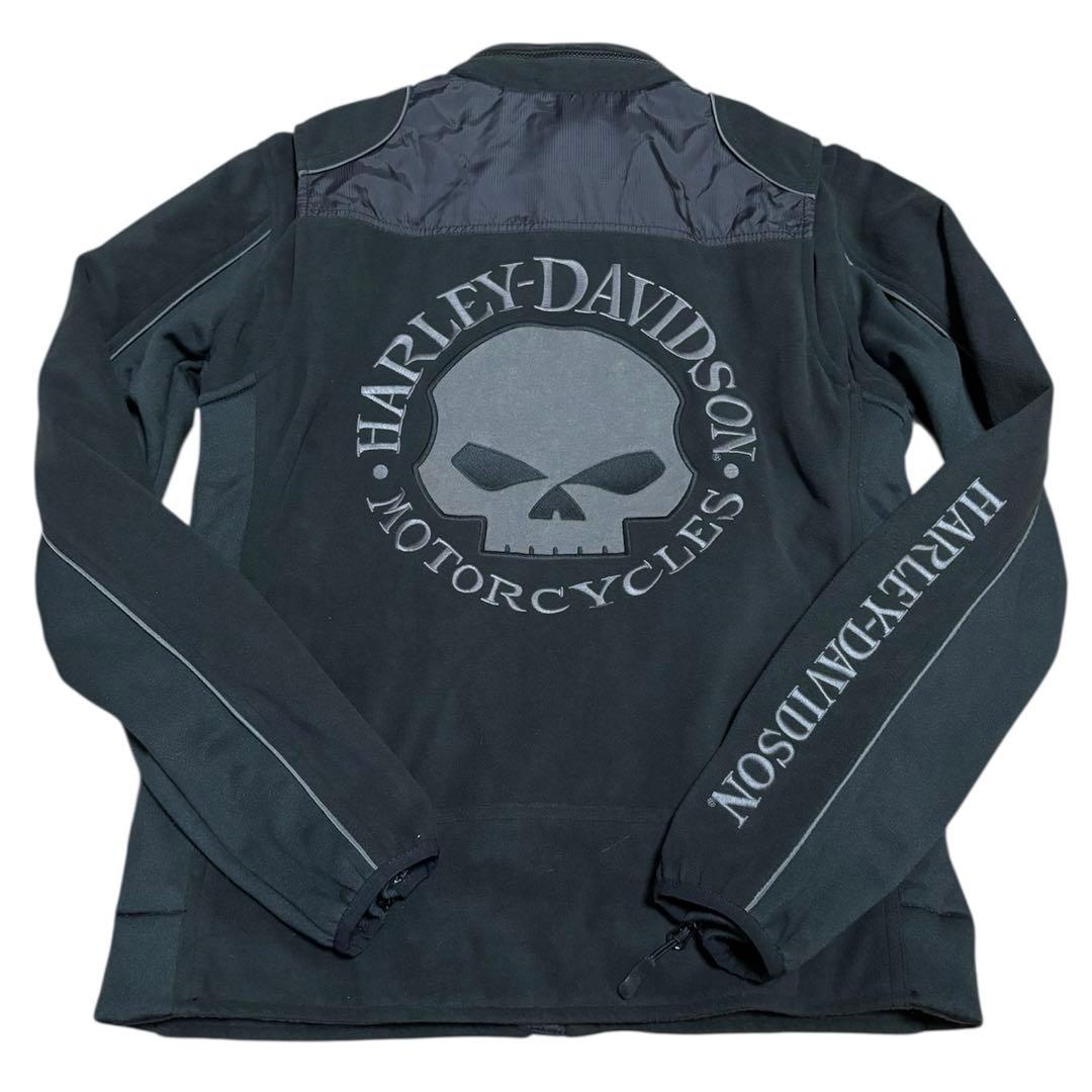 ハーレーダビットソン、スカルウインドプルーフ防風フリースジャケット、ブラック、M