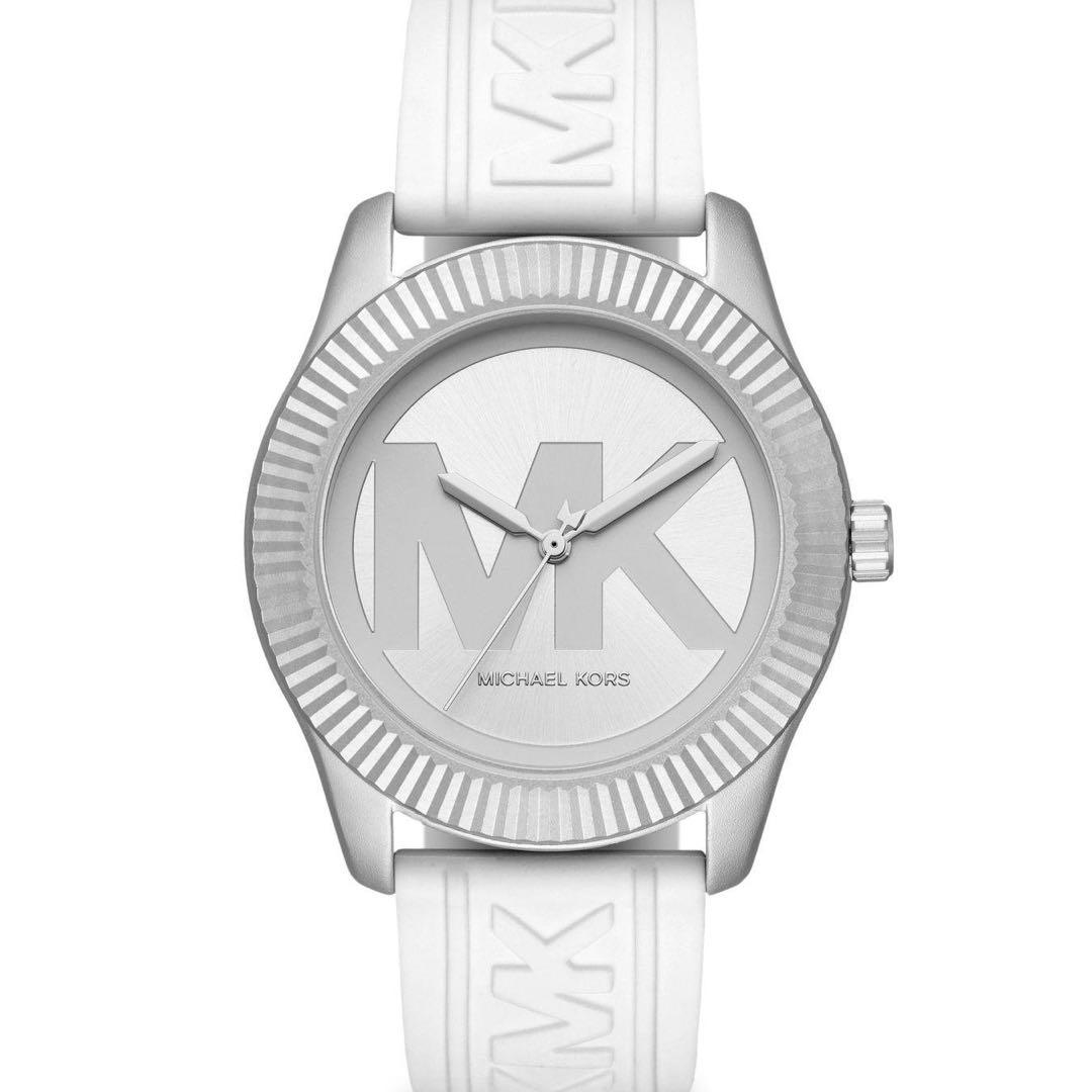 【新品】マイケルコース 腕時計 ホワイト ロゴ 白 シルバー シリコン ラバー