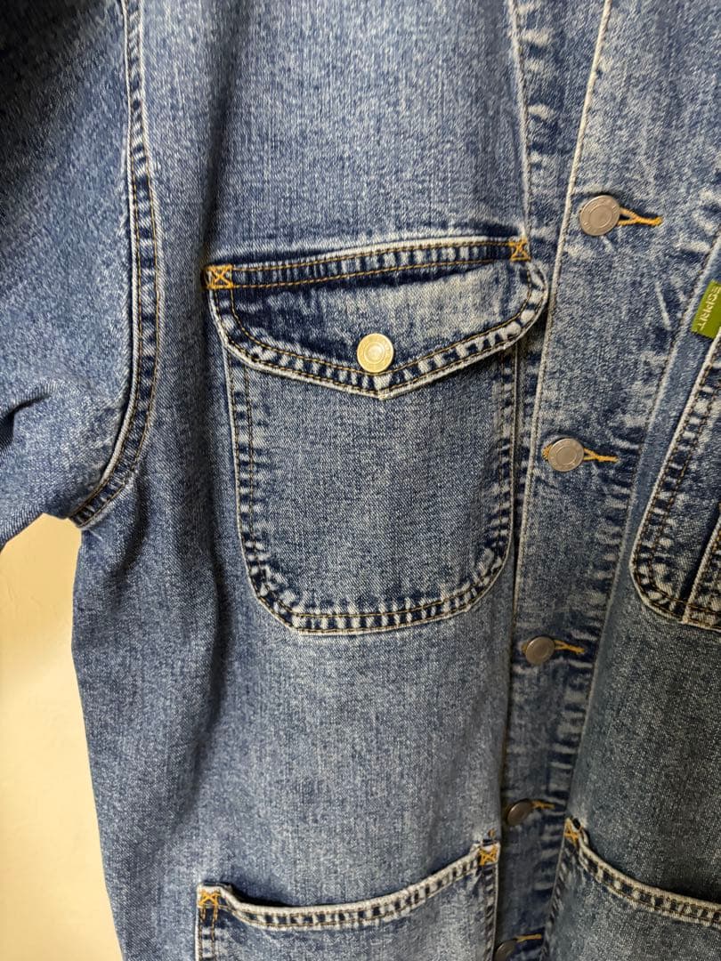 古着　ESPRIT デニムカバーオール コーデュロイ襟 L USA製