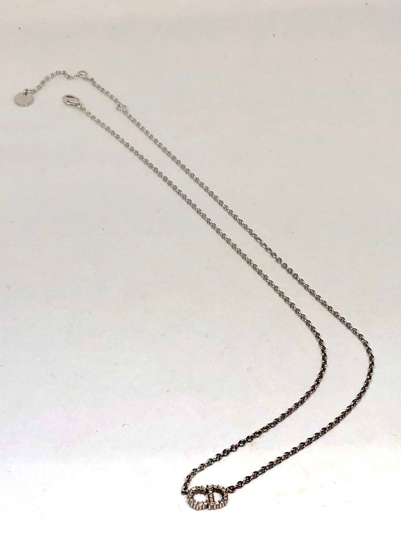 クリスチャンディオール クレール ドゥ リュンヌ ネックレス CDロゴ シルバー