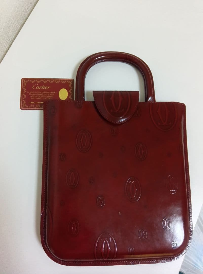 最終価格！Cartier ハッピーバースデー　ボルドー エナメルレザー バック