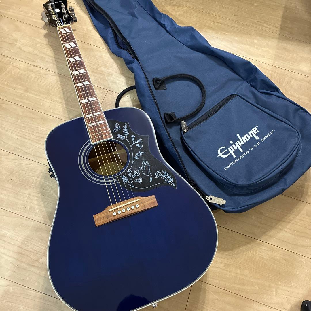 （美品）Epiphone Hummingbird PRO エレアコ ネイビー色