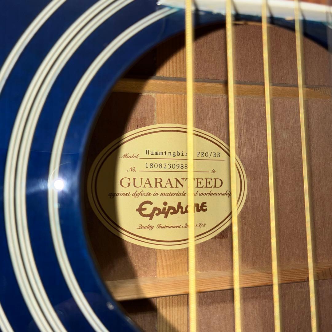 （美品）Epiphone Hummingbird PRO エレアコ ネイビー色