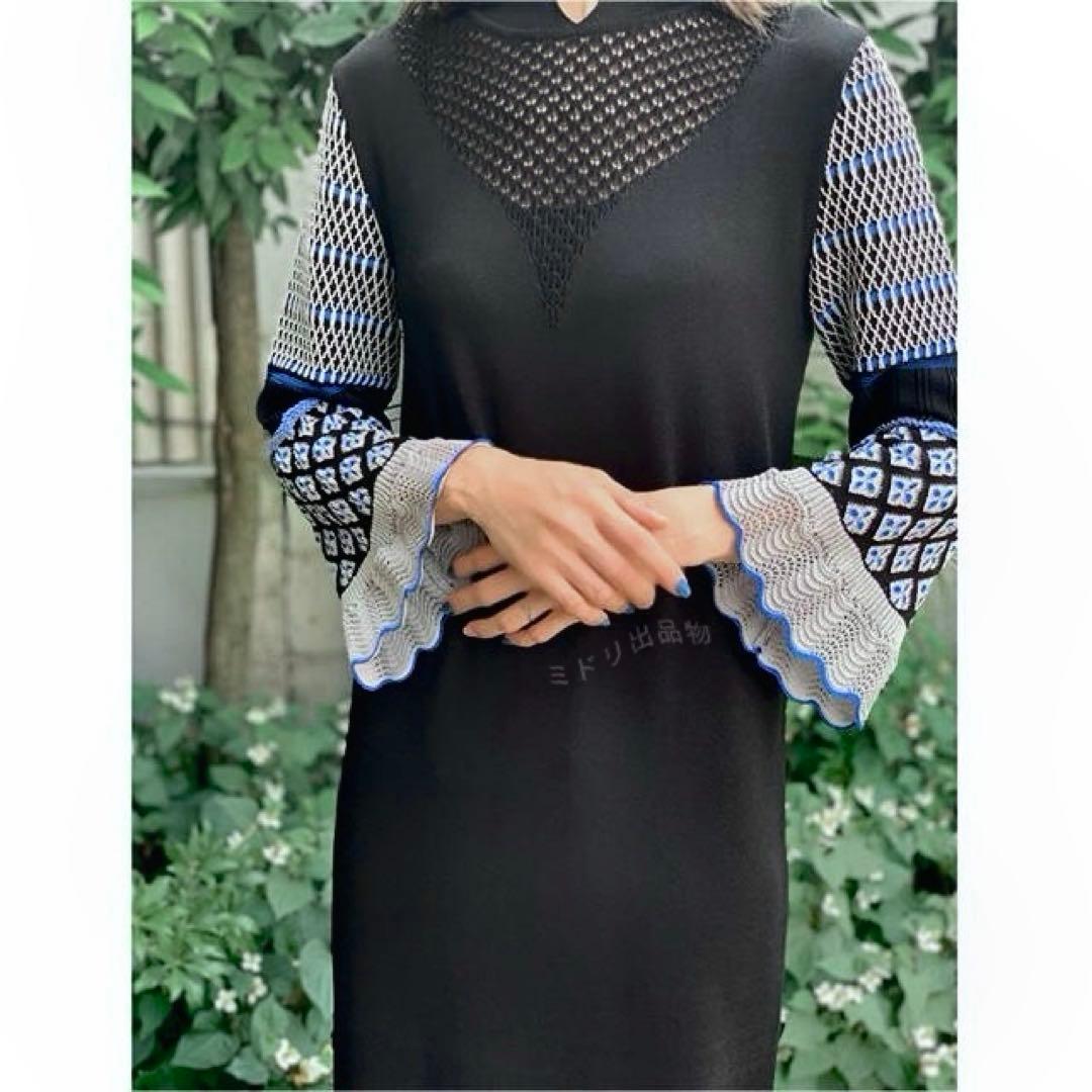 Mame Kurogouchi I-Line Knit Dress 19aw 黒