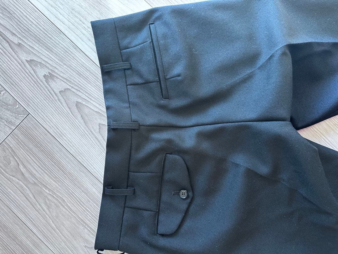 【値下げ】コムデギャルソンオムプリュス　黒 ウールスラックス スリムフィット S