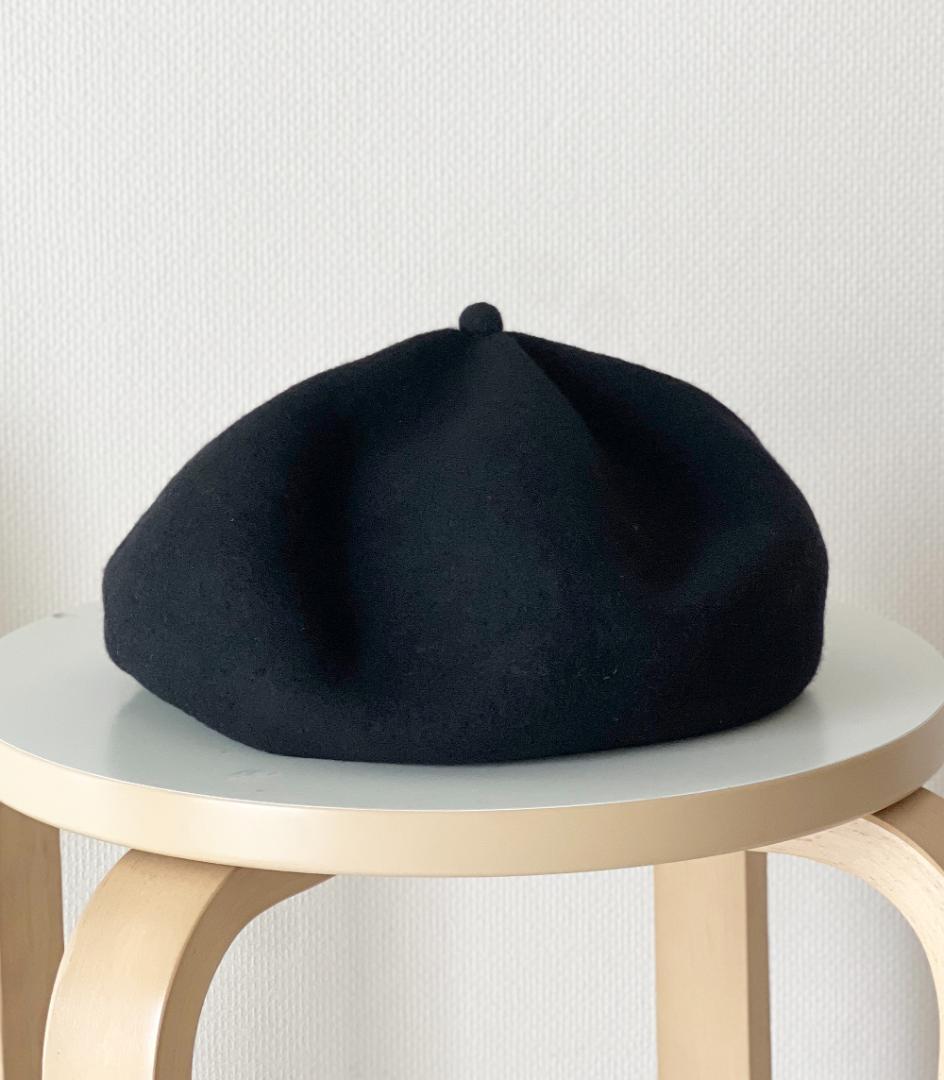 美品 mature ha. トップギャザービッグウールベレー帽