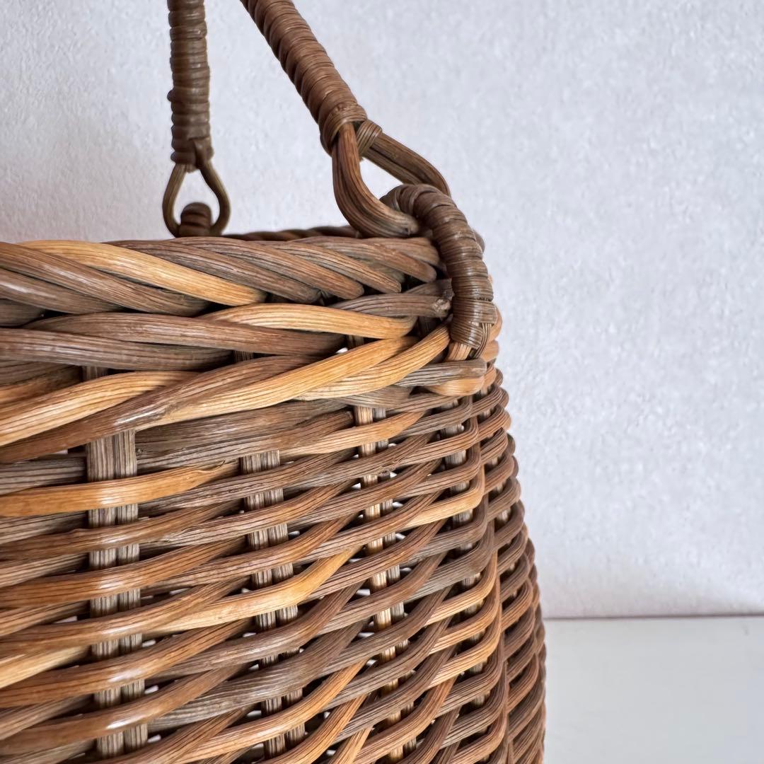 【アケビ製】丸型かごバッグ ブラウン