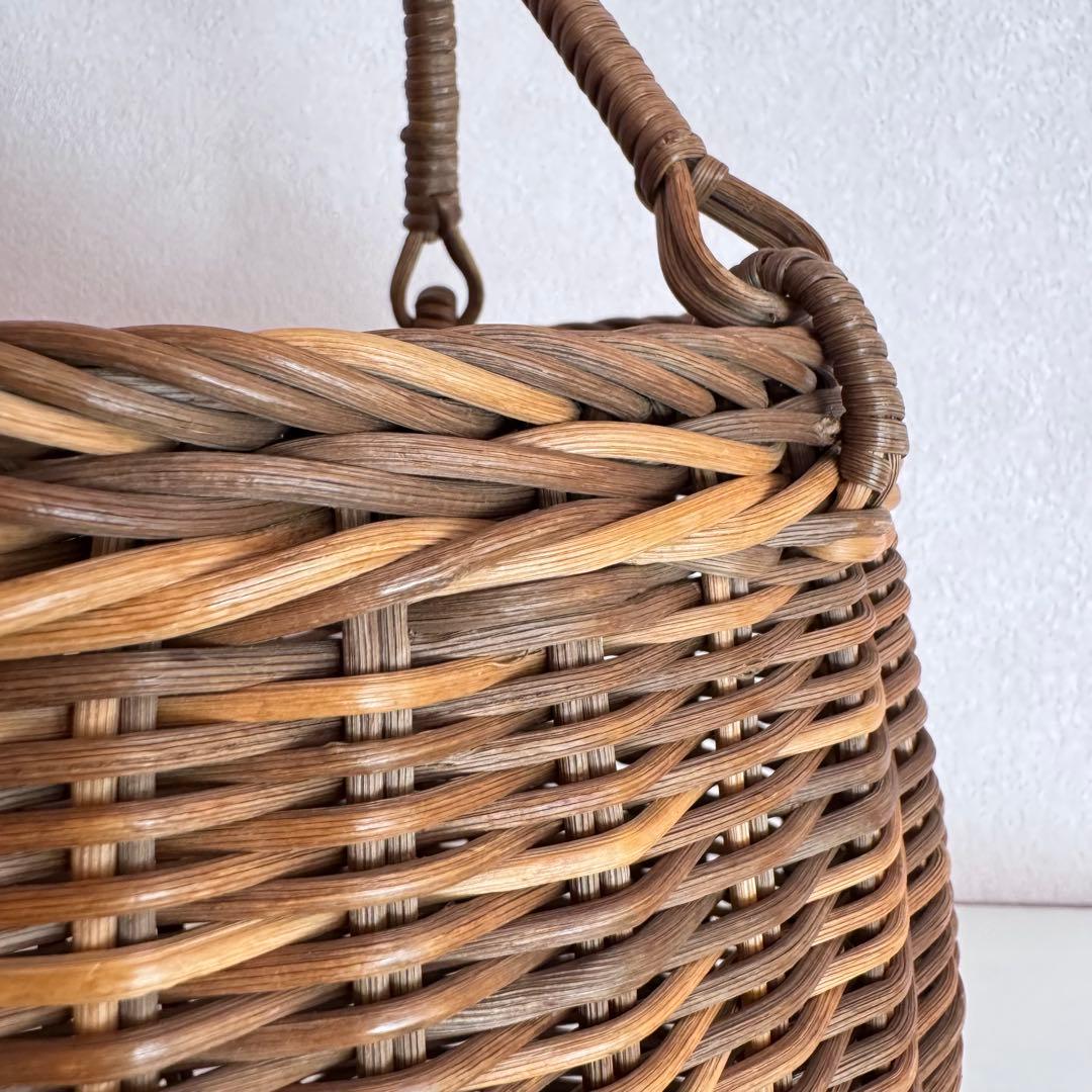 【アケビ製】丸型かごバッグ ブラウン