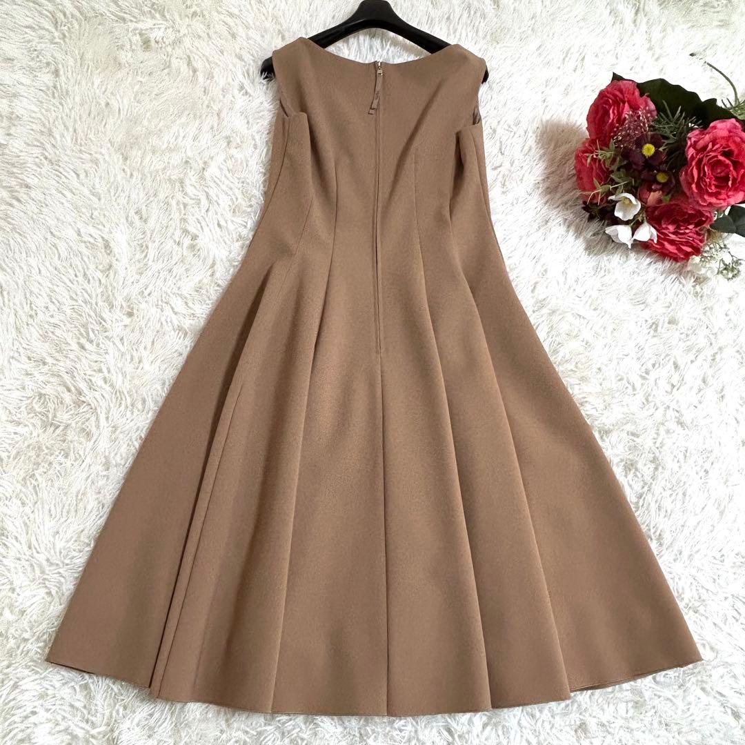 極美品✨フォクシー ロゴファスナー スリムタック フレア ワンピース 40