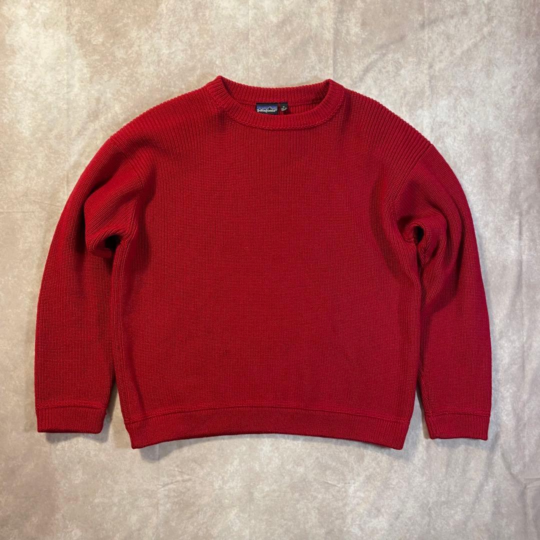 90s patagonia シャモニーガイドセーター レッド XL ウールニット