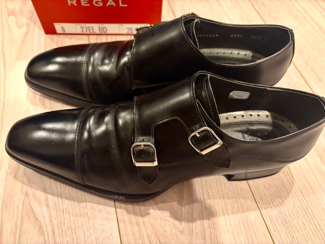 h*a様 【正規美品】REGAL 27EL 26.5cmブラック ダブルモンク(