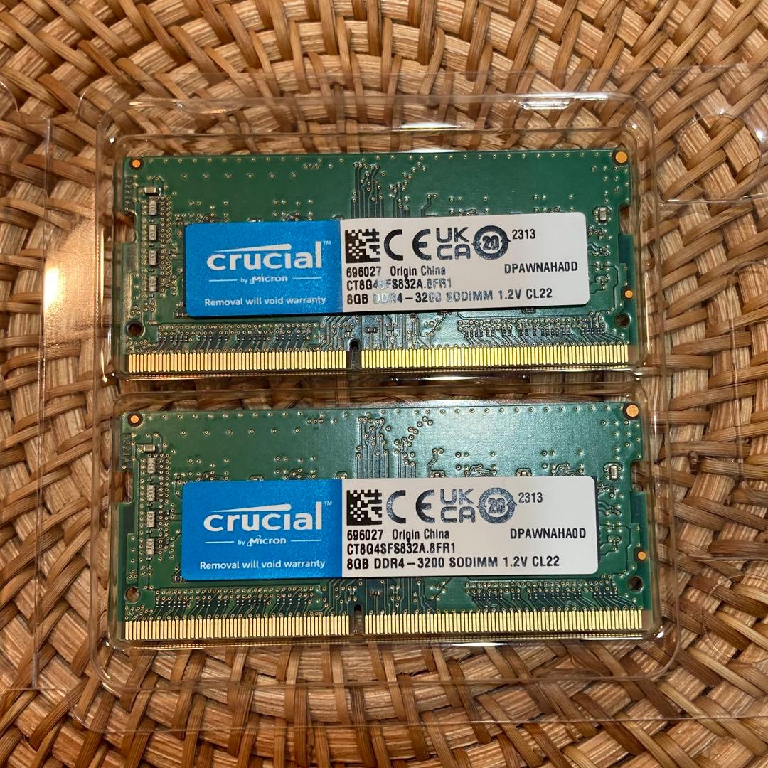 メモリー Crucial 16GB (8GB x 2) DDR4 3200 SODIMM