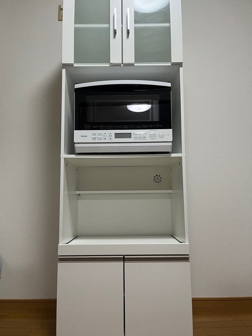 ホワイト レンジボード 引き出し付き