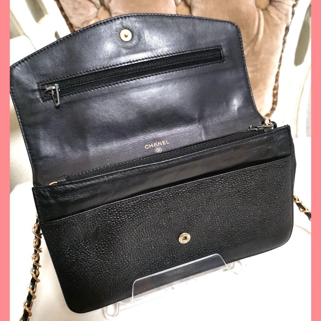 専用!シャネルCHANELキャビアスキン大ココマーク長財布 新品ショルダー