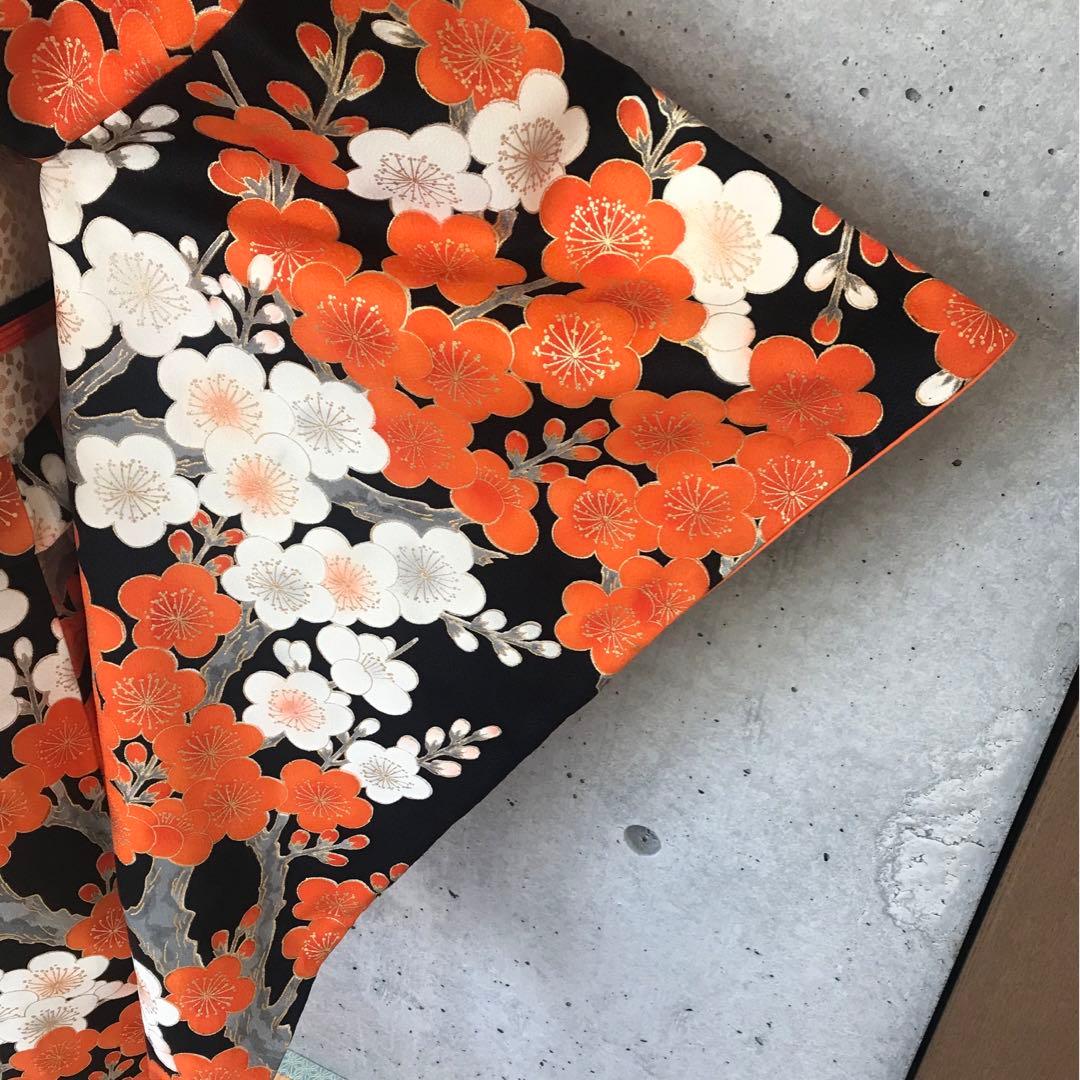 【二尺袖】正絹　アンティーク振袖　梅柄