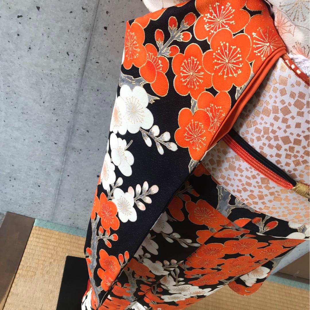 【二尺袖】正絹　アンティーク振袖　梅柄