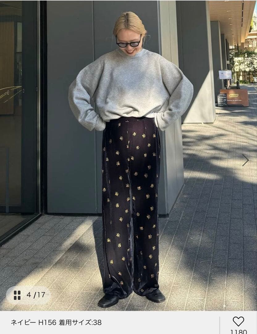 OUTDOOR PRODUCTS 刺繍ベロアフレアパンツ 38サイズ