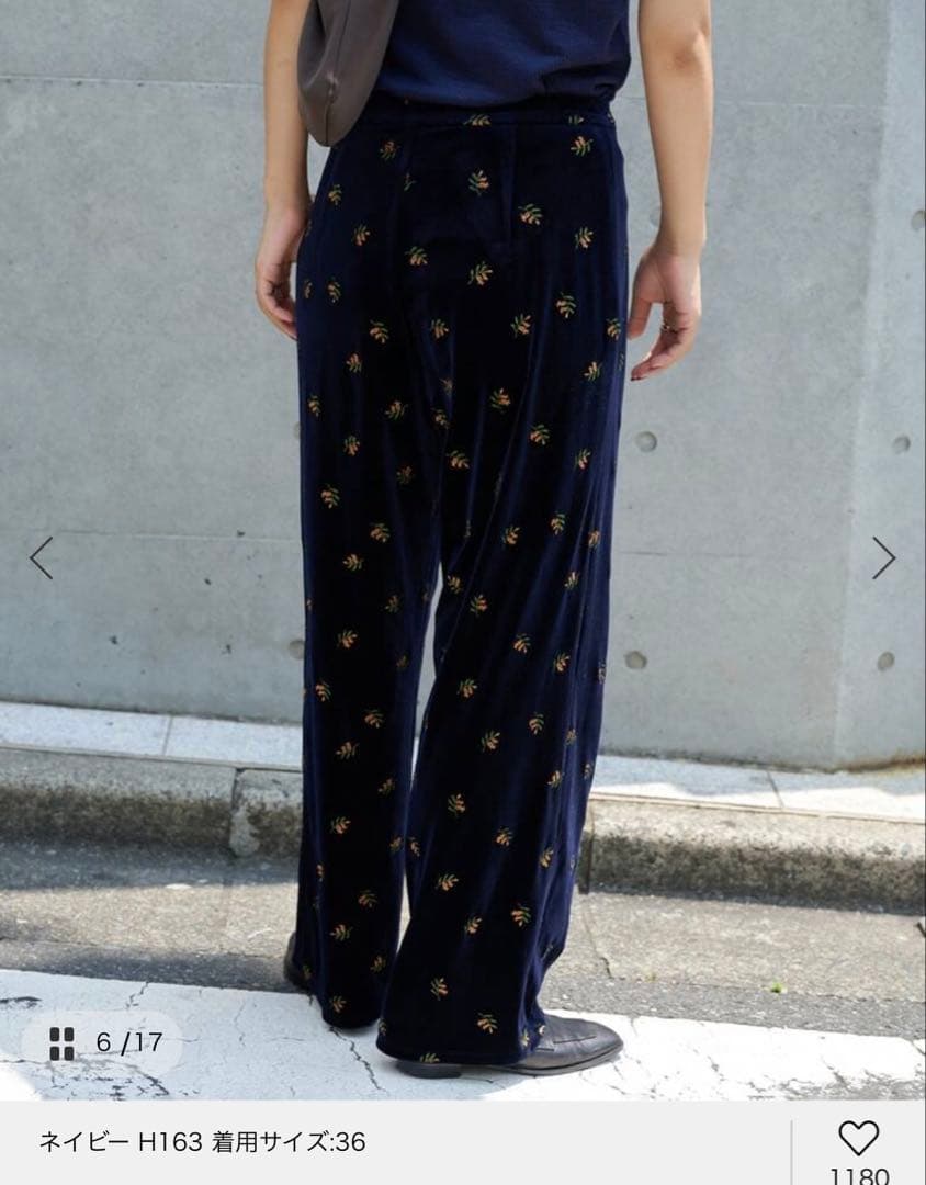 OUTDOOR PRODUCTS 刺繍ベロアフレアパンツ 38サイズ