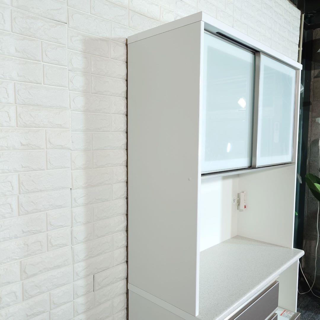 ニトリ キッチンボード アルミナ2 幅100cm カップボード 食器棚 I065