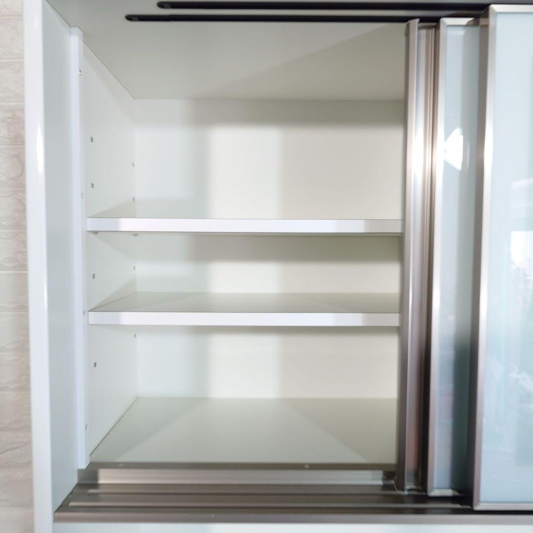 ニトリ キッチンボード アルミナ2 幅100cm カップボード 食器棚 I065