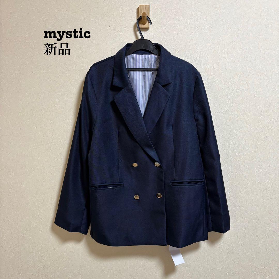 新品 ミスティック 金ボタンテーラードジャケット ネイビー