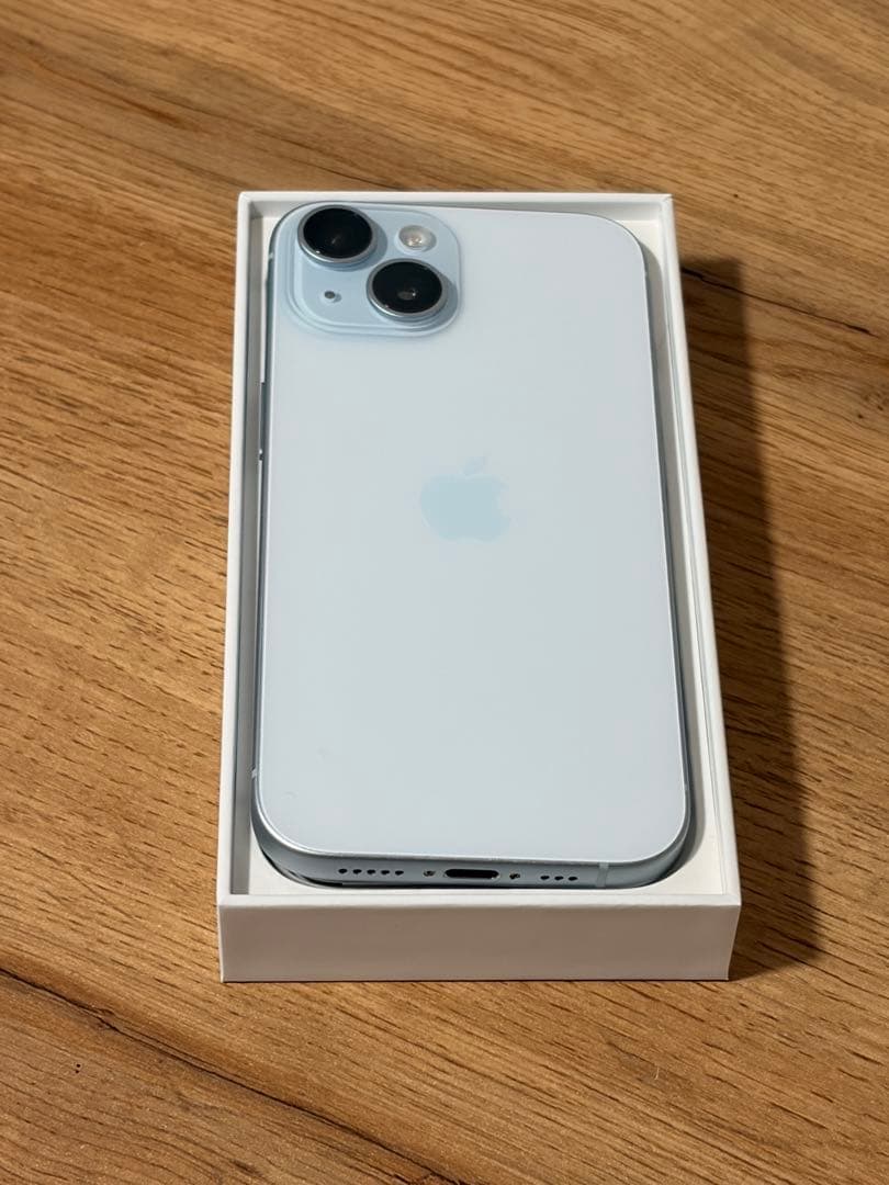 【美品！不具合無し！】iPhone15 ブルー SIMフリー 128gb