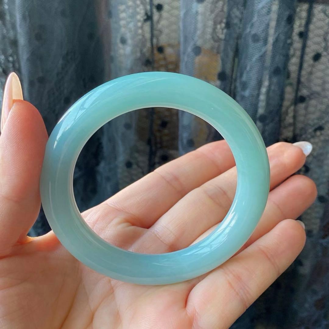 本翡翠、希少、レアミャンマー爽やかブルー〜55.5