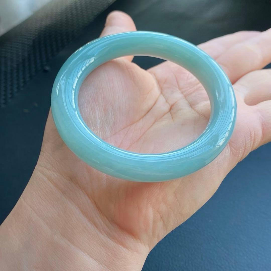 本翡翠、希少、レアミャンマー爽やかブルー〜55.5