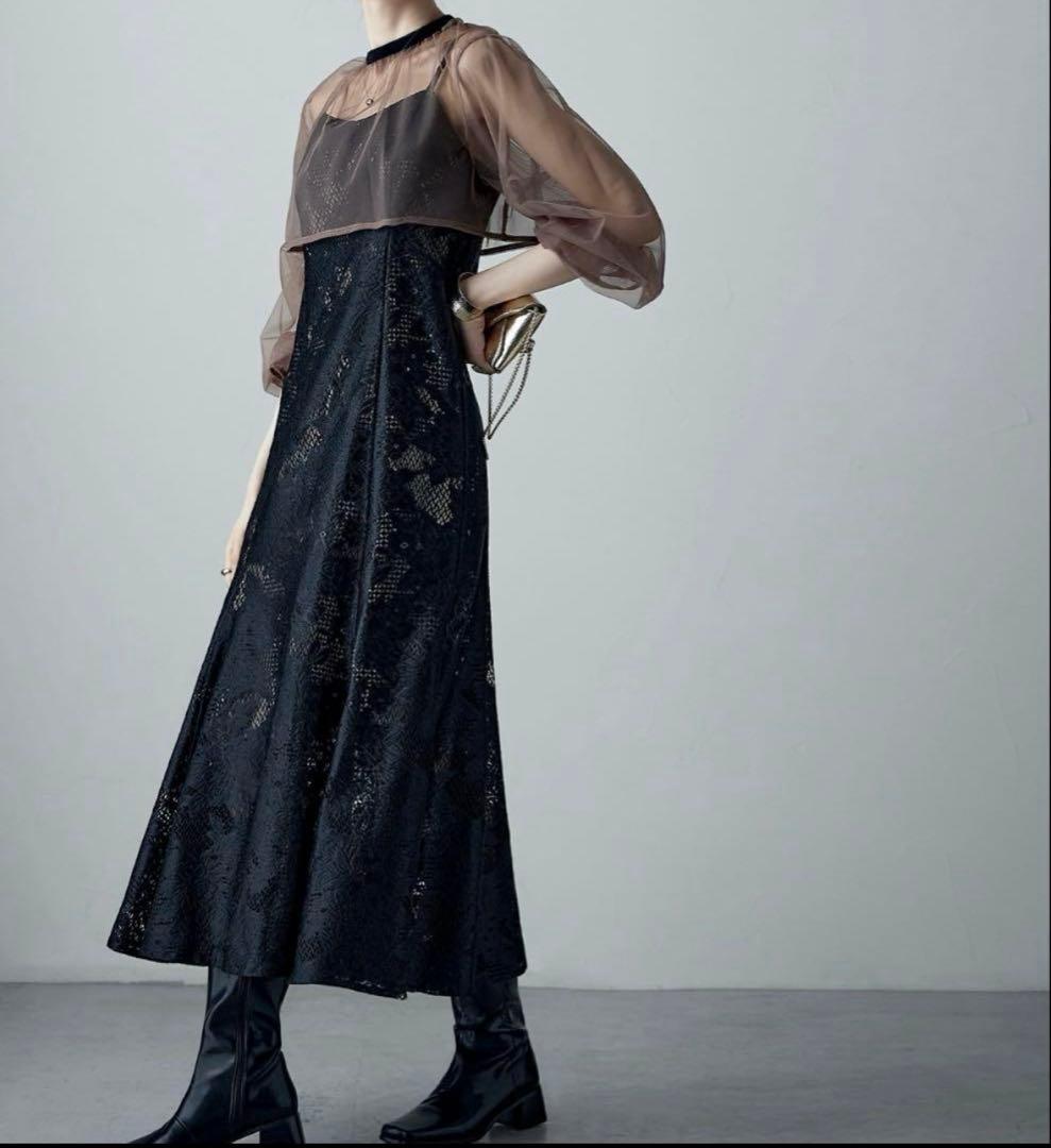 【etoll.】3way/シフォンボレロ/レースキャミドレス/S