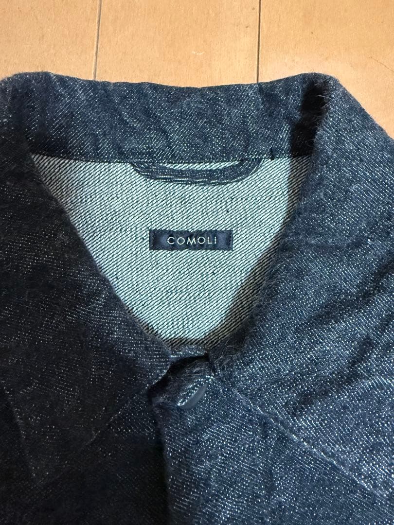 COMOLI ブラックデニムジャケット　1stタイプ　サイズ1 着画あり