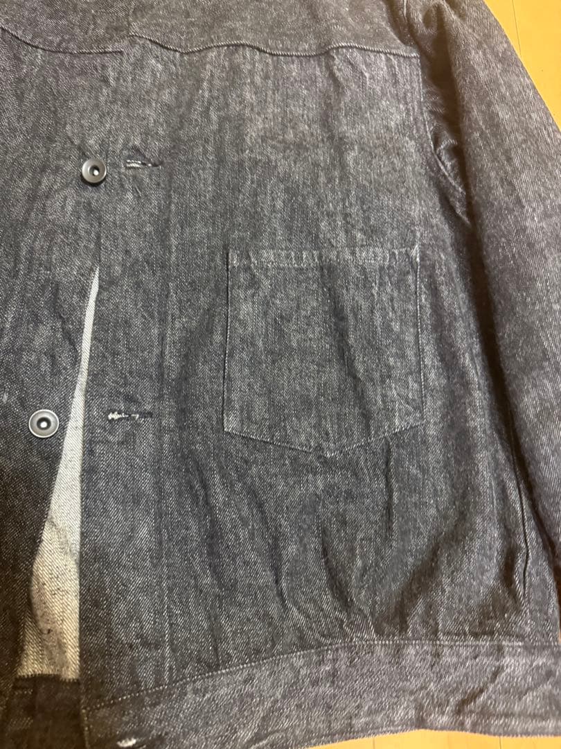 COMOLI ブラックデニムジャケット　1stタイプ　サイズ1 着画あり