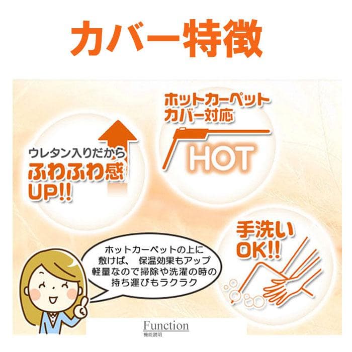 MORITA 電気カーペット3畳用 ホットカーペット カバー付　グロウ ブラウン