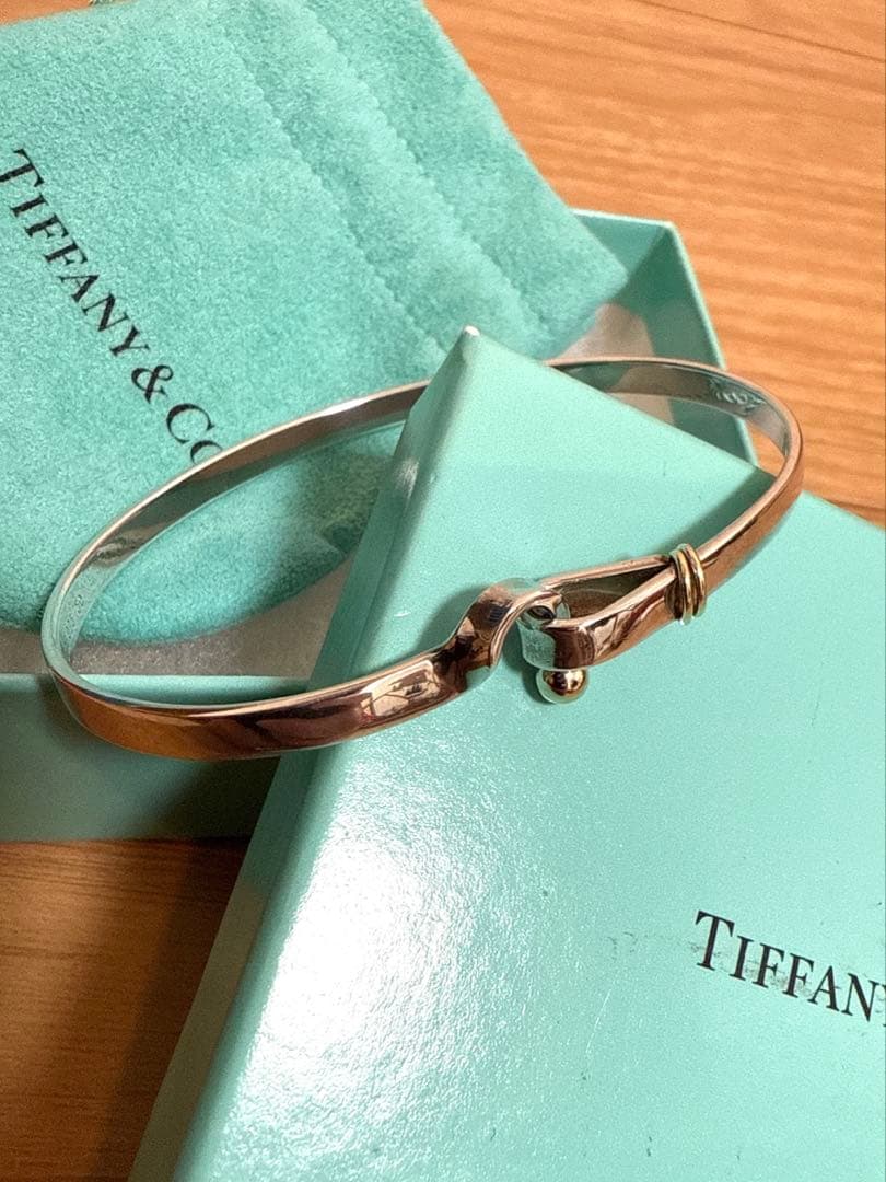 ティファニー TIFFANY フックアンドアイバ ングル シルバー ゴールド